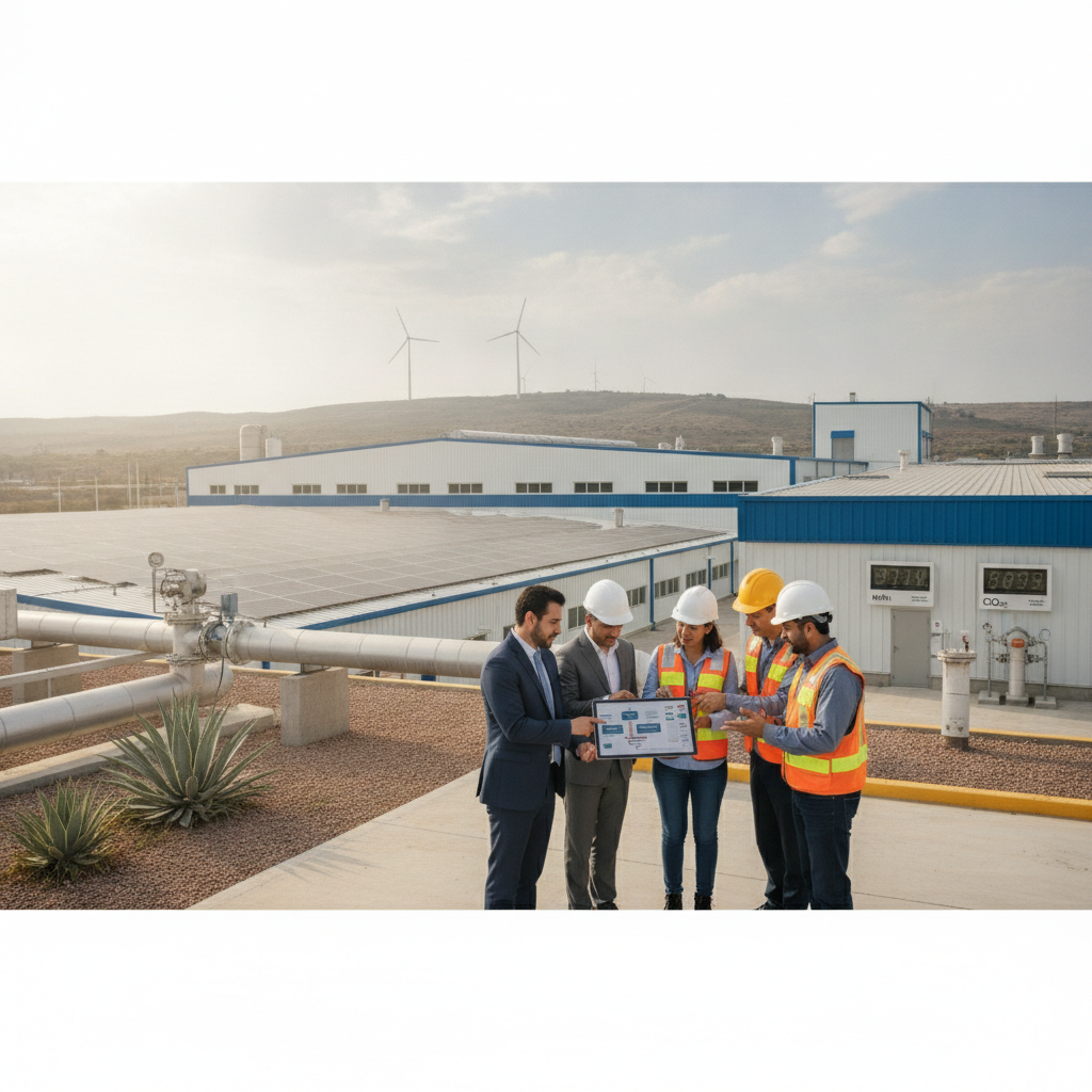 Planta industrial en México implementando estrategias de resiliencia climática ante el fenómeno de El Niño 2026-2027 con el apoyo de CREA Consultoría.
